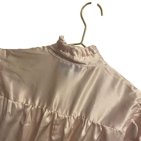 Vintage Sarah Spencer Pink Satin Long Nightgown Size MED - Picture 7 of 8